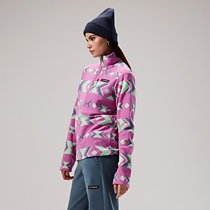 Unisex Prism Print Trango Half-zip Fleece - Purple/Turquoise