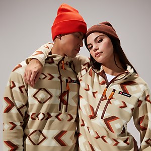 Unisex Prism Print Trango Half-zip Fleece - Natural/Brown