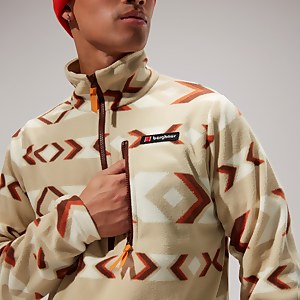Unisex Prism Print Trango Half-zip Fleece - Natural/Brown