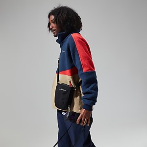 Houlton Half Zip Fleece für Herren - Dunkelblau/Naturfarben