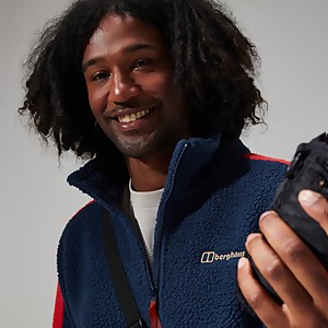 Houlton Half Zip Fleece für Herren - Dunkelblau/Naturfarben