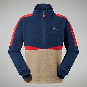 Houlton Half Zip Fleece für Herren - Dunkelblau/Naturfarben
