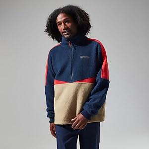 Houlton Half Zip Fleece für Herren - Dunkelblau/Naturfarben