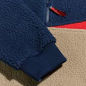 Houlton Half Zip Fleece für Herren - Dunkelblau/Naturfarben