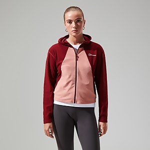 Women's Belleview Fleece Hooded Jacket - Dark Red/Pink