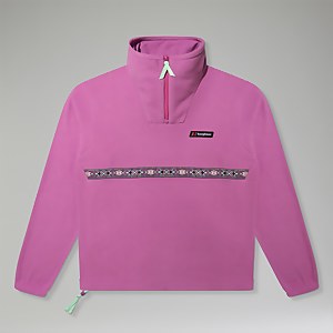 Women's Oversized Aztec Half-zip Fleece - Purple