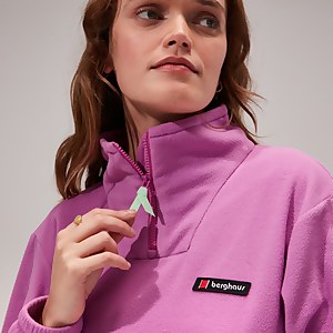 Women's Oversized Aztec Half-zip Fleece - Purple