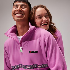 Women's Oversized Aztec Half-zip Fleece - Purple