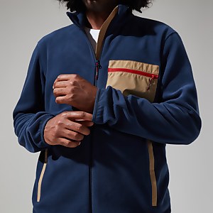 Aslam Micro Fleece für Herren - Dunkelblau/Naturfarben