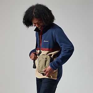Men's Aslam Micro Half Zip Fleece - Dark Blue/Natural