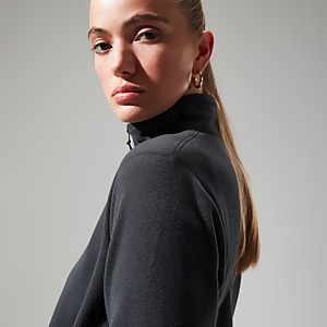 Women's Urban Prism Crop Half Zip - Black