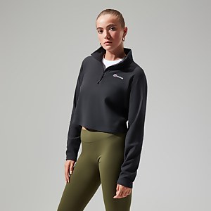 Women's Urban Prism Crop Half Zip - Black