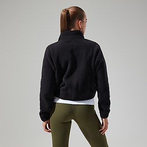Women's Urban Cropped Co-ord Fleece Jacket - Black