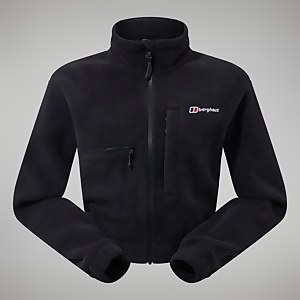 Women's Urban Cropped Co-ord Fleece Jacket - Black