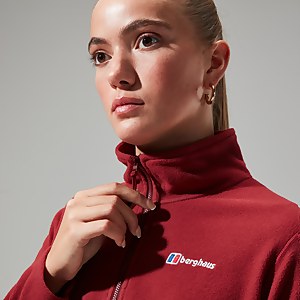 Women's Urban Prism Crop Half Zip - Dark Red