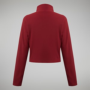 Women's Urban Prism Crop Half Zip - Dark Red