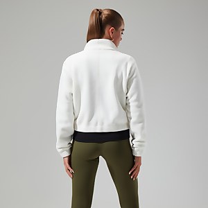 Women's Urban Cropped Co-ord Fleece Jacket - Natural
