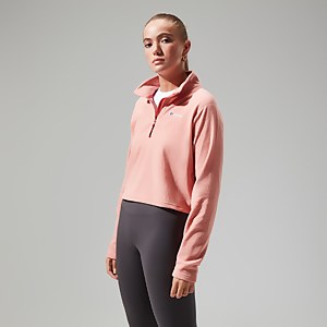 Women's Urban Prism Crop Half Zip - Pink