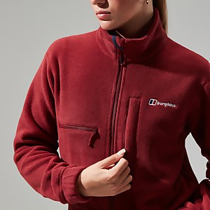 Women's Urban Cropped Co-ord Fleece Jacket - Dark Red
