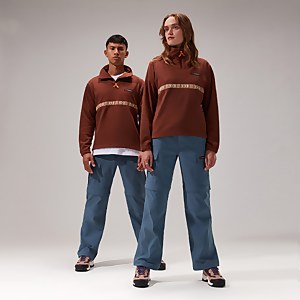 Women's Oversized Aztec Half-zip Fleece Dark Brown - M