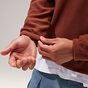 Women's Oversized Aztec Half-zip Fleece - Dark Brown