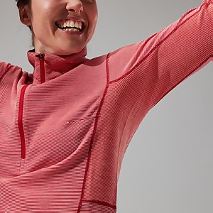 MTN Guide Long Sleeve Half Zip Fleece für Damen - Rot