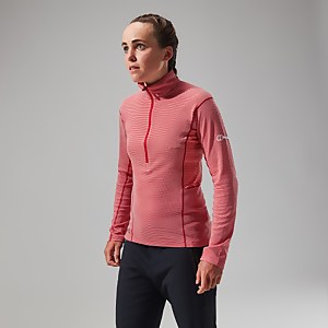 MTN Guide Long Sleeve Half Zip Fleece für Damen - Rot