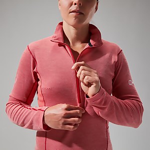 MTN Guide Long Sleeve Half Zip Fleece für Damen - Rot