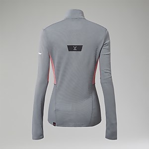 MTN Guide Long Sleeve Half Zip für Damen - Schwarz/Rot