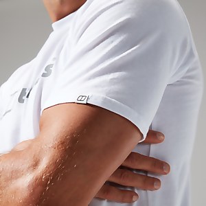 Organic Big Colour Logo Super Stretch T-Shirt für Herren - Weiß