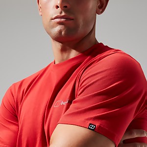 Organic Colour Logo Super Stretch T-Shirt für Herren - Rot