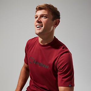 Men's Organic Big Colour Logo Super Stretch Tee Dark Red - S