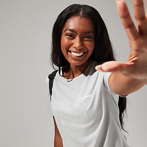 Women's Linear Landscape Short Sleeve Tee Light Grey - 12