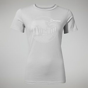 Women's Linear Landscape Short Sleeve Tee Light Grey