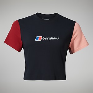 Women's Urban Crop Short Sleeve Tee - Black/Dark Red