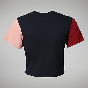 Women's Urban Crop Short Sleeve Tee - Black/Dark Red