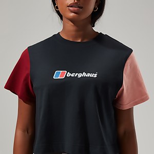 Women's Urban Crop Short Sleeve Tee - Black/Dark Red