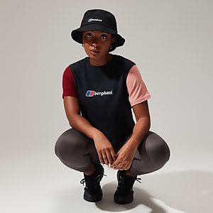 Women's Urban Crop Short Sleeve Tee - Black/Dark Red