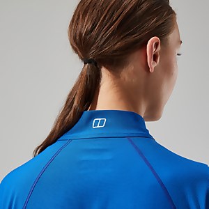 24/7 Long Sleeve Half Zip Tech T-Shirt für Damen - Blau