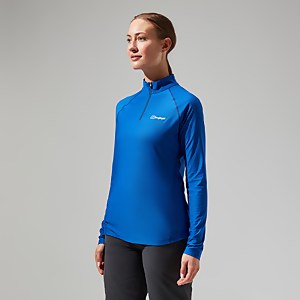 24/7 Long Sleeve Half Zip Tech T-Shirt für Damen - Blau