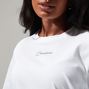 Boyfriend Logo Short Sleeve T-Shirt für Damen - Weiß