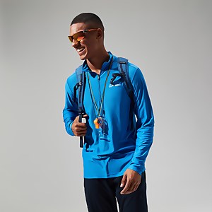 24/7 Long Sleeve Half Zip Tech T-Shirt für Herren - Blau