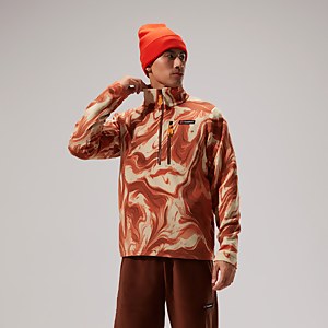 Unisex Prism Print Trango Half-zip Fleece - Brown/Natural