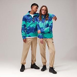 Unisex Prism Print Trango Half-zip Fleece Turquoise/Blue - 3XL