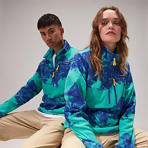Unisex Prism Print Trango Half-zip Fleece - Turquoise/Blue