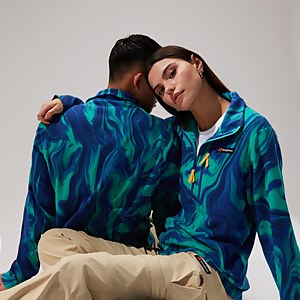 Unisex Prism Print Trango Half-zip Fleece - Blue/Turquoise