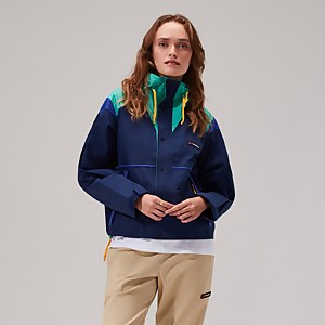 Women's Mayeurvate Waterproof Jacket Dark Blue/Turquoise - M