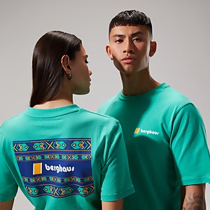 Unisex Aztec Block T-Shirt - Turquoise