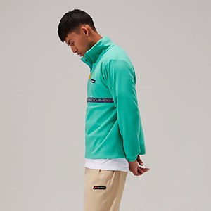 Women's Oversized Aztec Half-zip Fleece - Turquoise