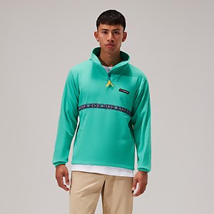 Women's Oversized Aztec Half-zip Fleece - Turquoise
